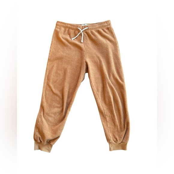 The Tiny Big Sister Terry Pull On Cropped Jogger Size 36/S Caramel Drawstring - Picture 1 of 7